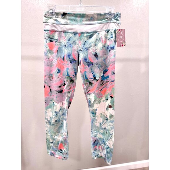 Lululemon Mint Orange Patterned Leggings Womens 6 - Picture 1 of 5